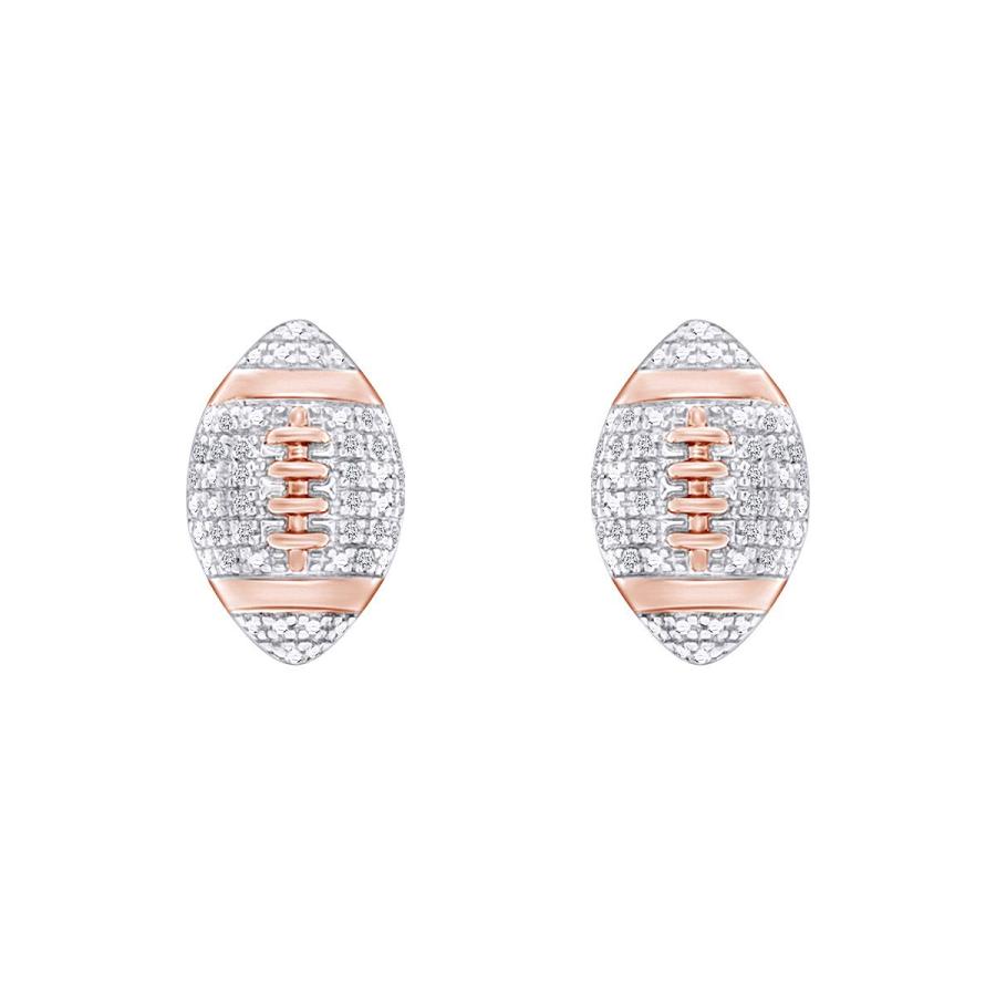 【並行輸入品】Men's 1/10 CT Round White Natural Diamond Football Stud Earringsの画像
