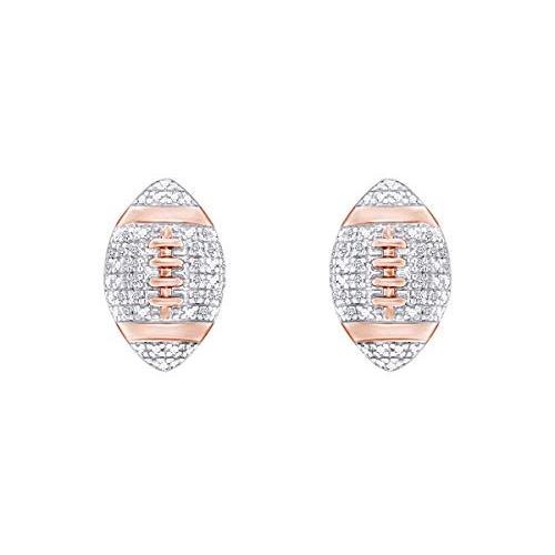 【並行輸入品】Men's 1/10 CT Round White Natural Diamond Football Stud Earringsの画像