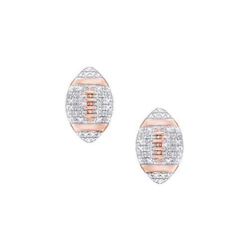 【並行輸入品】Men's 1/10 CT Round White Natural Diamond Football Stud Earringsの画像