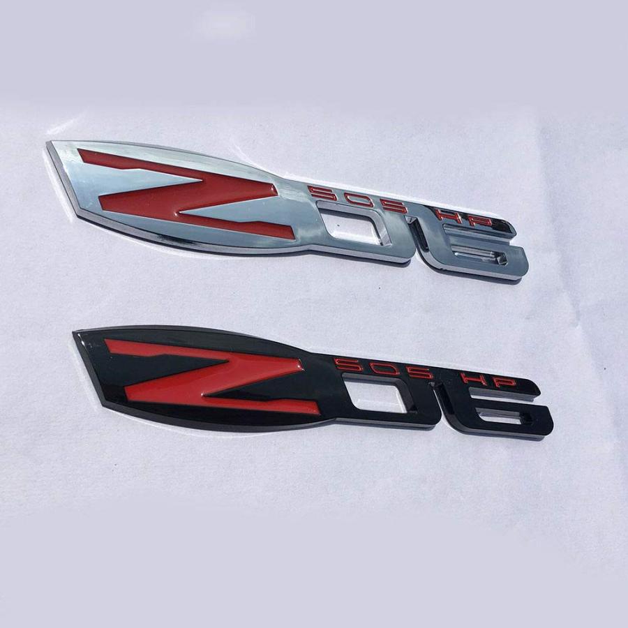 【並行輸入品】2x Z06 505 HP エンブレムバッジ 3D ネームプレート フェンダー 交換用 カマロ シボレー コルベット C6用 PCの画像