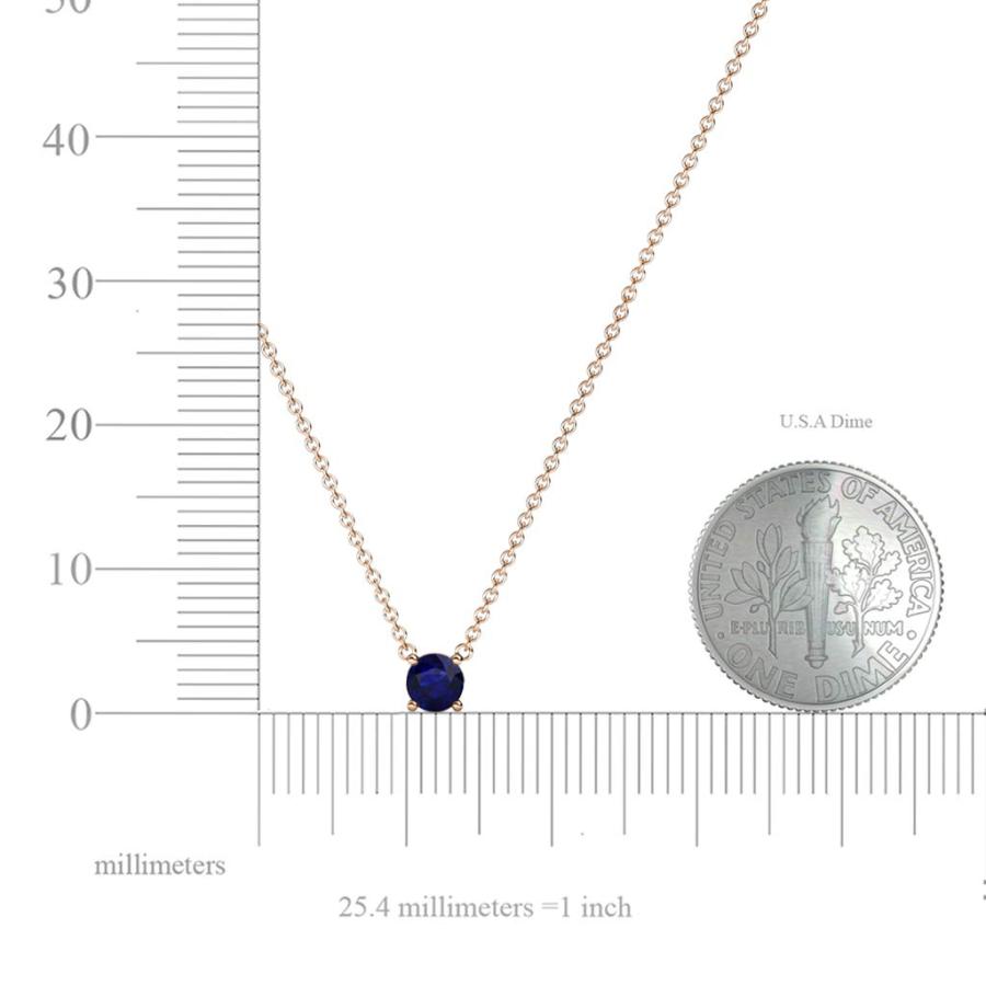 【並行輸入品】TriJewels ラウンドブルーサファイア 1/4カラット プロングセット 4mm レディース ソリティアペンダントネックレスの画像