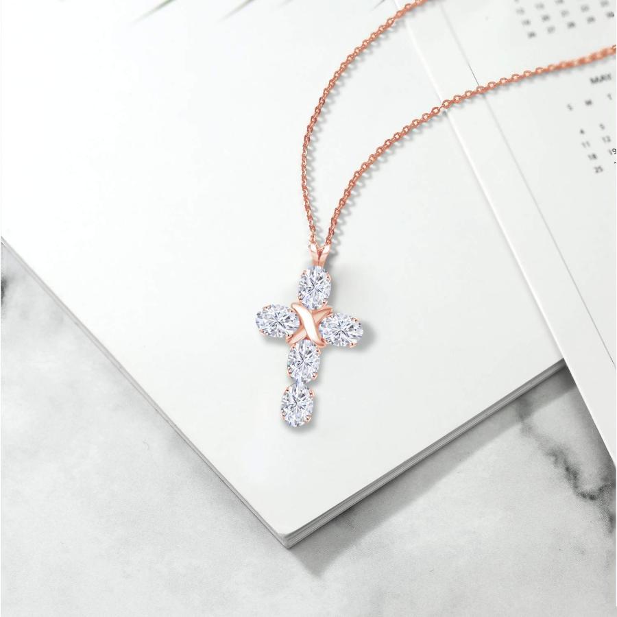 【並行輸入品】[Gem Stone King] 2.5カラット モアサナイト クロス ネックレス レディース Charles & Colvardの画像
