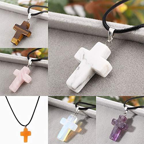 【並行輸入品】KATSUSO Bespmosp Cross Aventurine Opal Gem Natural Stone Pendant_2