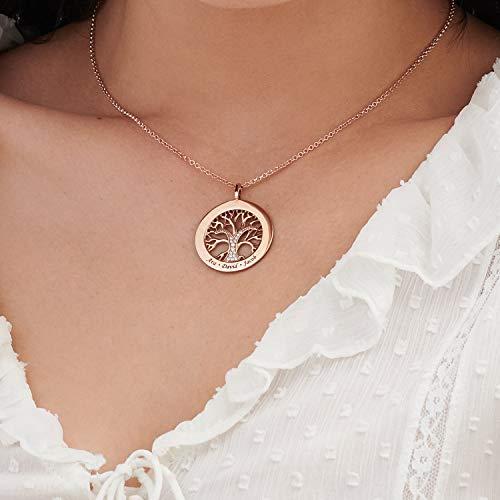 【並行輸入品】MyNameNecklace Engraved Circle Family Tree Necklace with Clear Cの画像