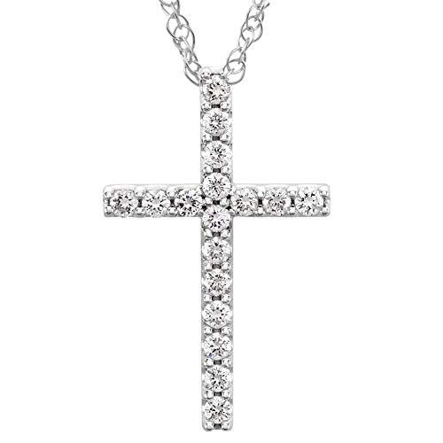 【並行輸入品】P3 POMPEII3 1/3 Ct Diamond Cross Pendant Necklace 18" 10k Whiteの画像