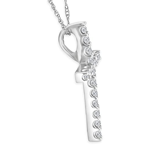 【並行輸入品】P3 POMPEII3 1/3 Ct Diamond Cross Pendant Necklace 18" 10k Whiteの画像