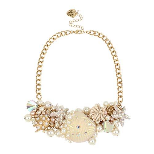 【並行輸入品】Betsey Johnson (GBG Pearl Shell Statement Necklace， Pink Betsey J_1