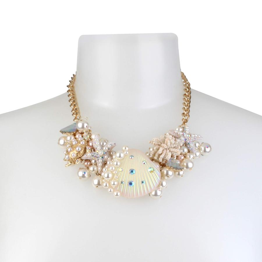 【並行輸入品】Betsey Johnson (GBG Pearl Shell Statement Necklace， Pink Betsey J_3
