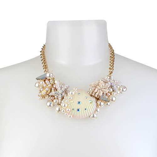 【並行輸入品】Betsey Johnson (GBG Pearl Shell Statement Necklace， Pink Betsey J_4