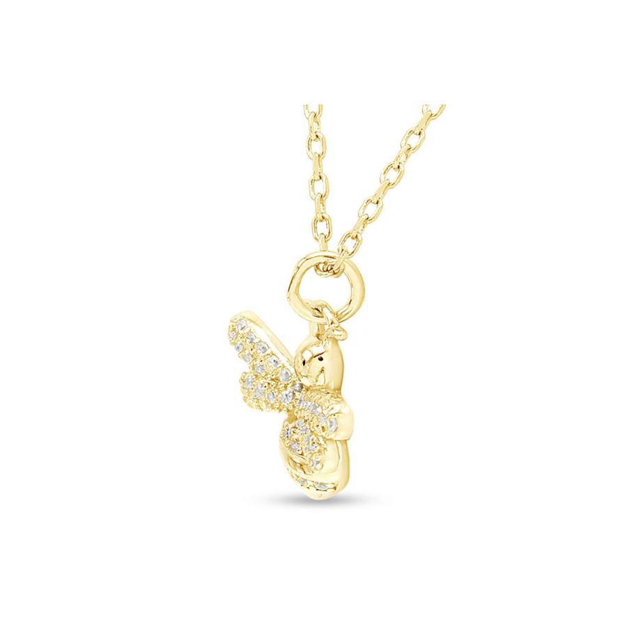 【並行輸入品】AFFY 14Kゴールドメッキ スターリングシルバー 蜂 バンブルビー ペンダントネックレス ラウンド ホワイト キュービックジル_3