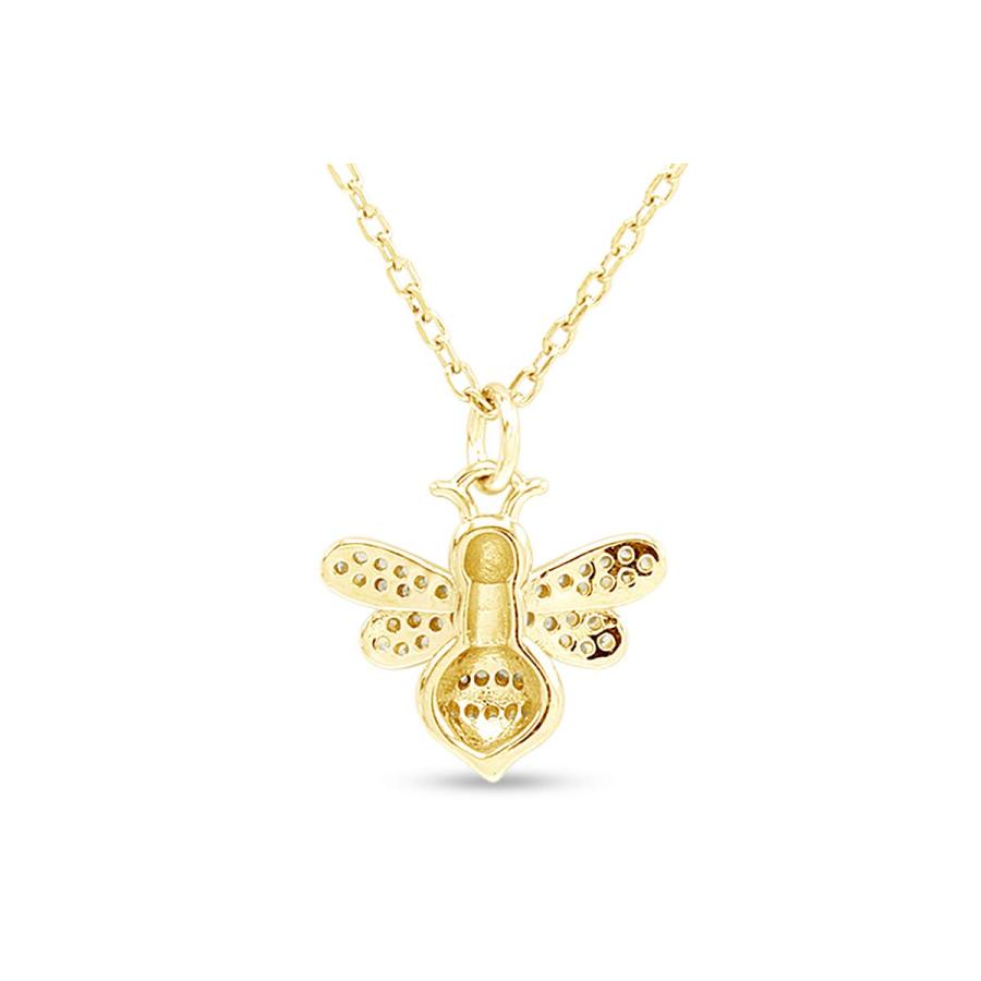 【並行輸入品】AFFY 14Kゴールドメッキ スターリングシルバー 蜂 バンブルビー ペンダントネックレス ラウンド ホワイト キュービックジル_6