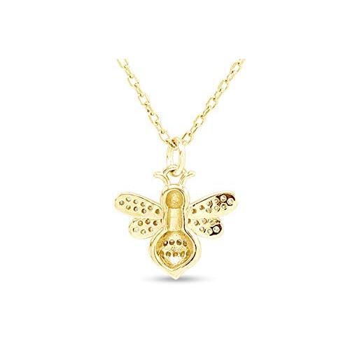 【並行輸入品】AFFY 14Kゴールドメッキ スターリングシルバー 蜂 バンブルビー ペンダントネックレス ラウンド ホワイト キュービックジル_7