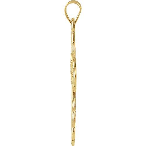 【並行輸入品】14K イエローゴールド 12x8mm 光沢 ダイストラック 正統派 宗教 信仰 十字架 ペンダント ネックレス ジュエリー ギフ_4