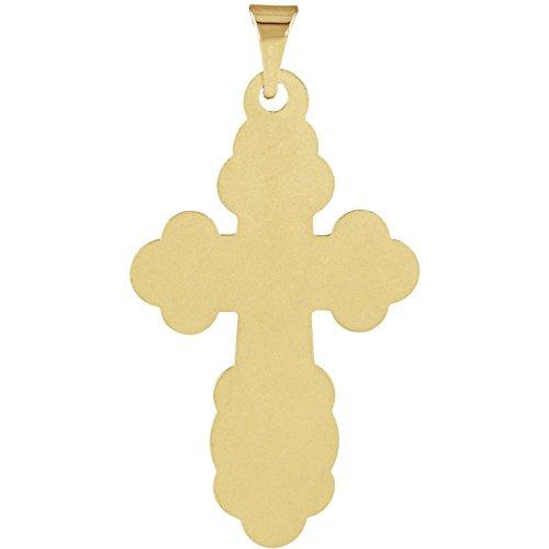【並行輸入品】14K イエローゴールド 12x8mm 光沢 ダイストラック 正統派 宗教 信仰 十字架 ペンダント ネックレス ジュエリー ギフ_7