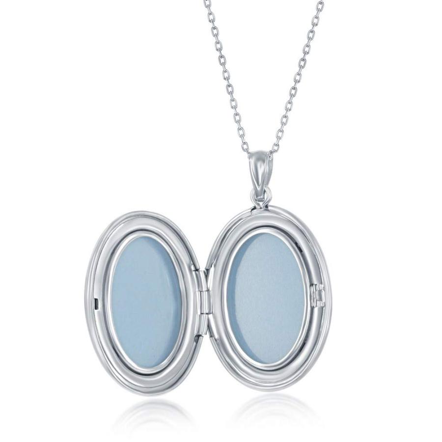 【並行輸入品】スターリングシルバー 高光沢デザイン クロスオーバルロケット 18インチ ペンダントネックレス Beaux Bijoux Ster_6
