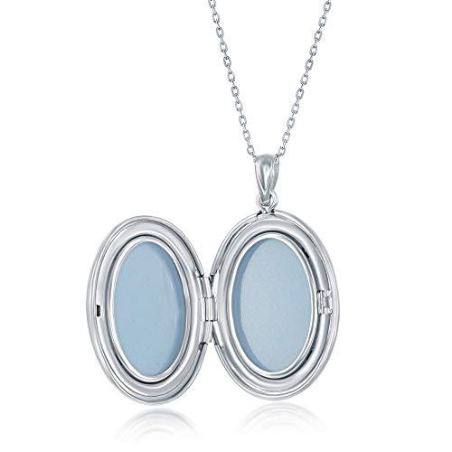 【並行輸入品】スターリングシルバー 高光沢デザイン クロスオーバルロケット 18インチ ペンダントネックレス Beaux Bijoux Ster_7