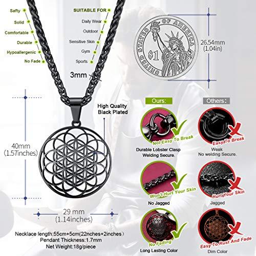 【並行輸入品】FaithHeart 生命の花ネックレス ステンレススチール/金メッキ メンズ/レディース ペンダント ギフトボックス付き 古代エ_7
