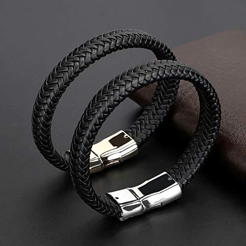 【並行輸入品】MileHouse Vintage Men Weave Faux Leather Bracelet Bangle Wristba_4