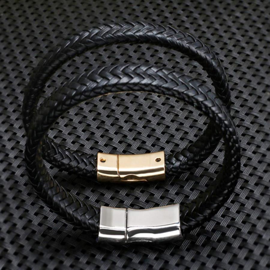 【並行輸入品】MileHouse Vintage Men Weave Faux Leather Bracelet Bangle Wristba_6