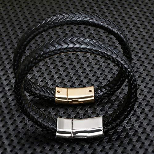【並行輸入品】MileHouse Vintage Men Weave Faux Leather Bracelet Bangle Wristba_7