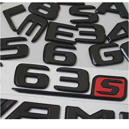 【並行輸入品】フラットグロッシーブラックトランクレターエンブレムバッジ メルセデスベンツ C43 C63 C63s C300 C350 4MATの画像