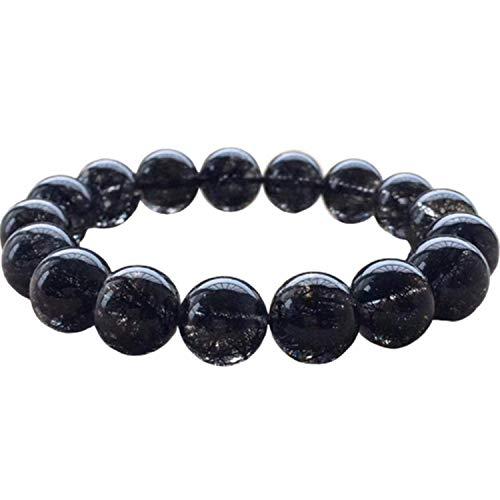 【並行輸入品】Muko Gemstone 12.5mm Natural Black Rutilated Quartz Crystal Streの画像
