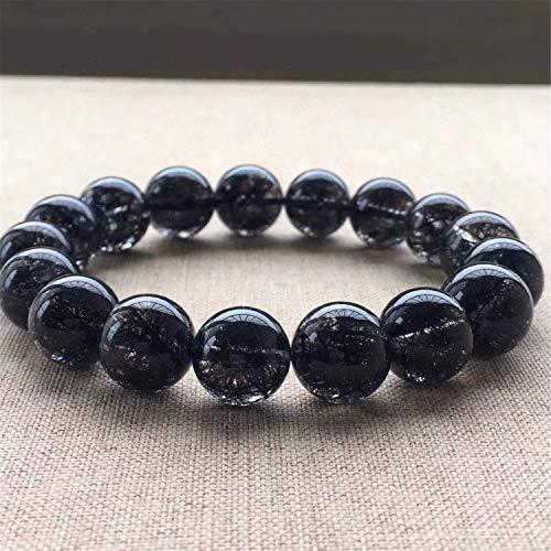 【並行輸入品】Muko Gemstone 12.5mm Natural Black Rutilated Quartz Crystal Streの画像