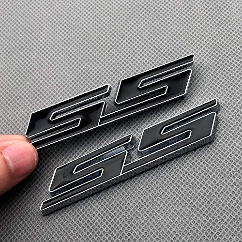 【並行輸入品】SSエンブレムバッジ クロームメタル ドアフェンダー リア蓋 デカール ステッカー シボレーカマロインパラコバルト対応 (ブラックの画像