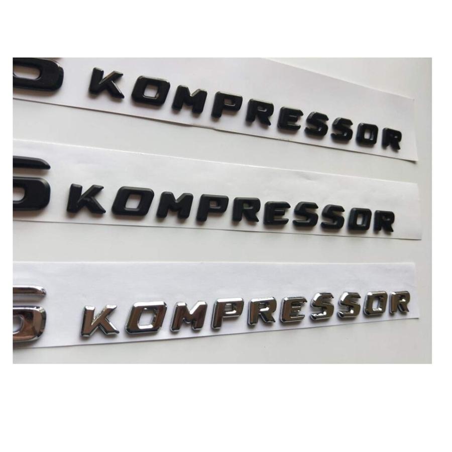 【並行輸入品】Chrome/Matte Black/Gloss Black KOMPRESSOR Letters Trunk Fender Bの画像