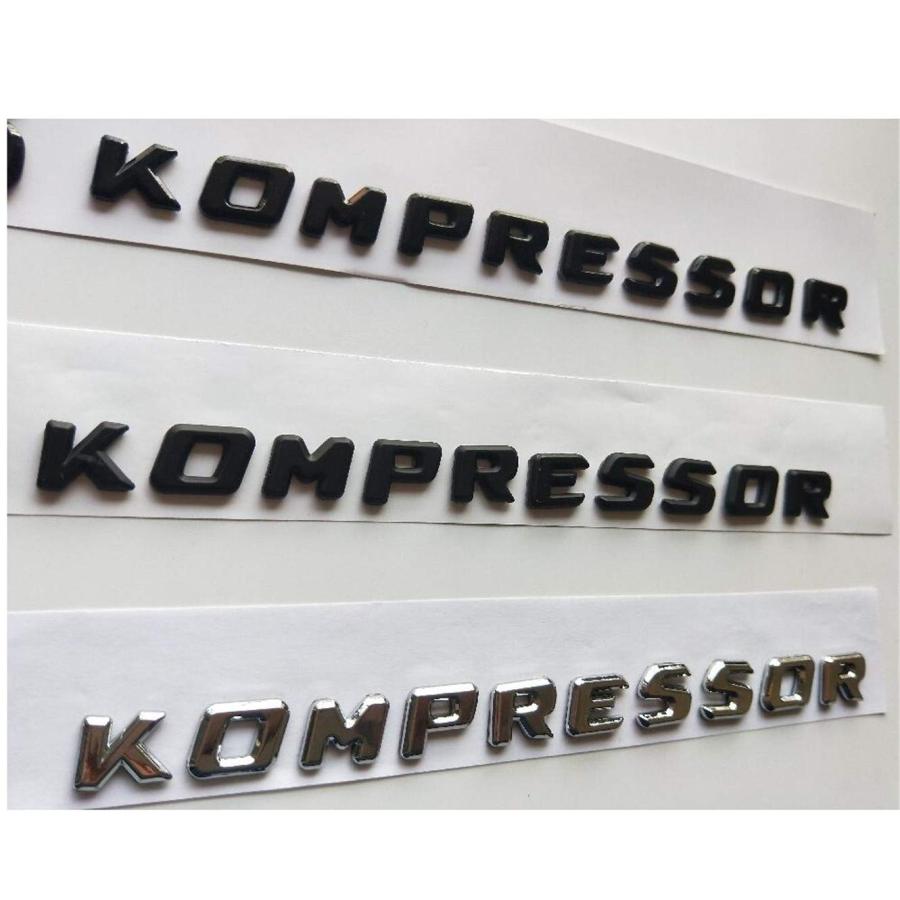 【並行輸入品】Chrome/Matte Black/Gloss Black KOMPRESSOR Letters Trunk Fender Bの画像