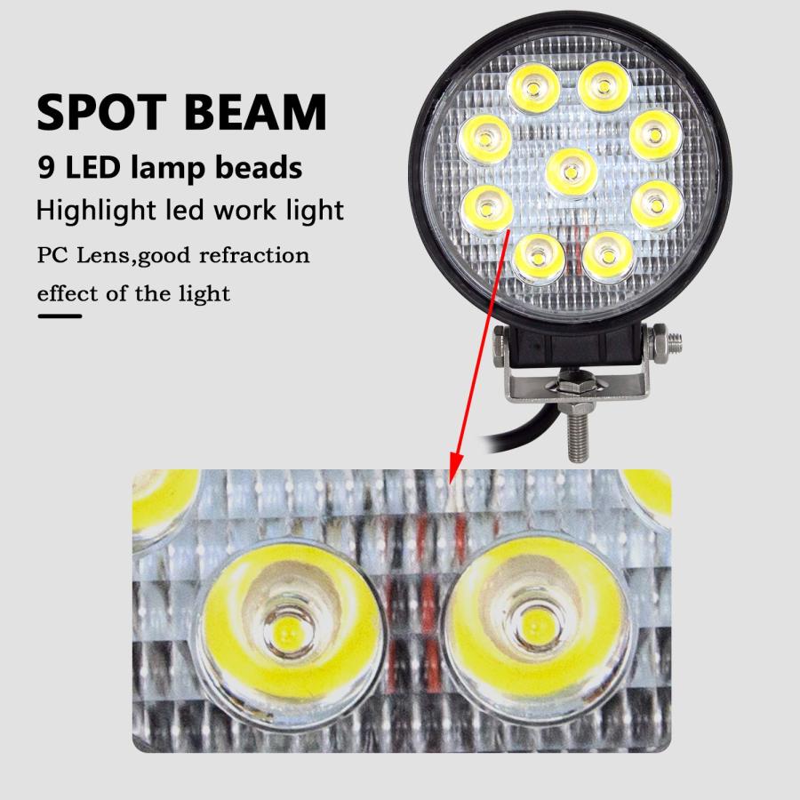 Led Scheinwerfer 24 V LED Arbeitsscheinwerfer, 2Pcs 4" 80W LED Zusatzscheinwerfer 2x Offroad Scheinwerfer SUV Rückfahrscheinwerfer 12V 24V