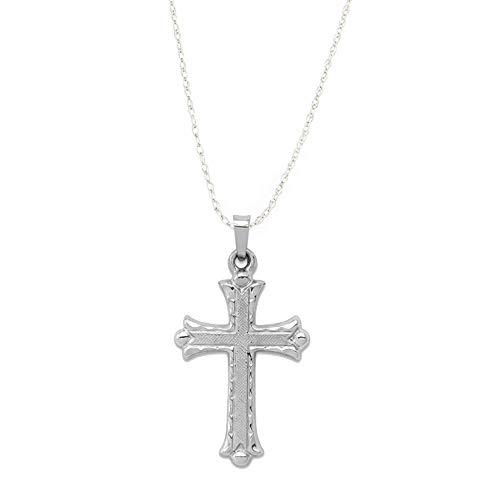 【並行輸入品】14Kイエローゴールド、ホワイトゴールド、ローズゴールド 様々なサイズ フィレンツェのバデッド テクスチャ クロス 宗教 ペンダンの画像