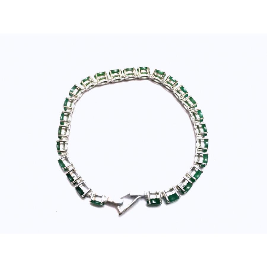 【並行輸入品】Juhi Jewels Sterling Silver Emerald Tennis Bracelet Natural Emerの画像