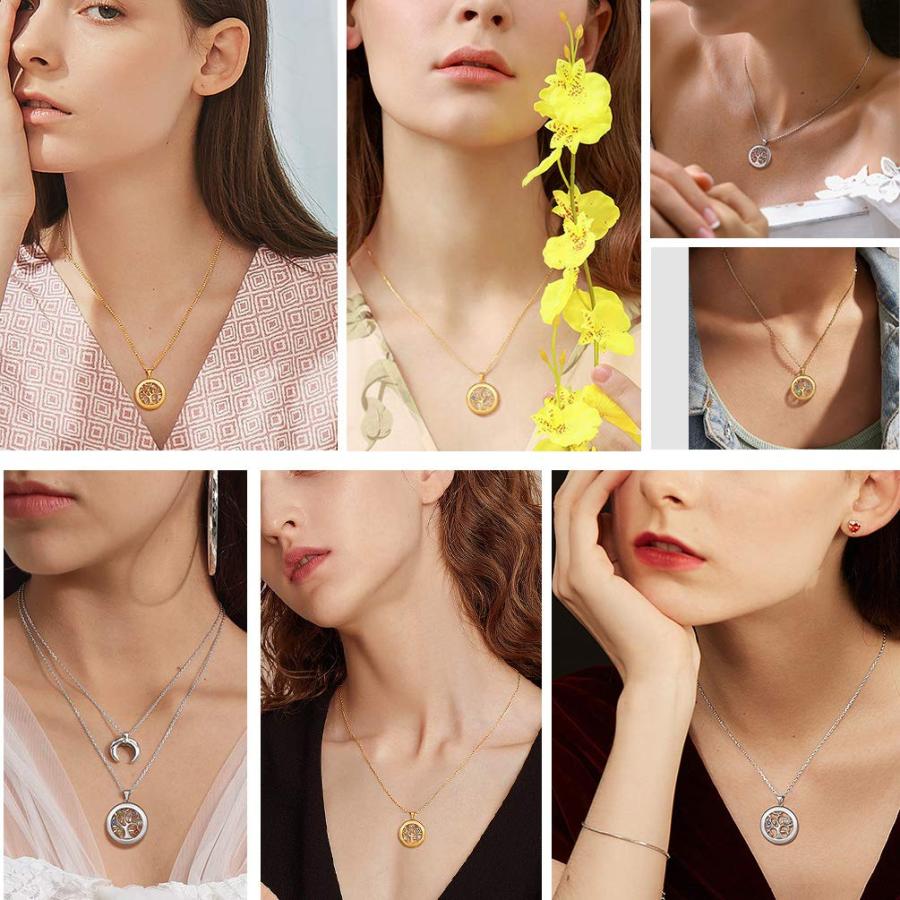 【並行輸入品】PROSILVER 925スターリングシルバー 生命の樹ネックレス 名前入り誕生石 名前入りネックレス 最大7つの名前 18インチ_3