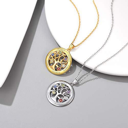 【並行輸入品】PROSILVER 925スターリングシルバー 生命の樹ネックレス 名前入り誕生石 名前入りネックレス 最大7つの名前 18インチ_7