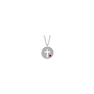 【並行輸入品】Diamond2Deal Sterling Silver Imitation Ruby Pierced Cross Pendan_2