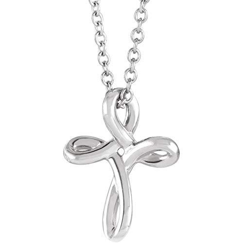 【並行輸入品】Diamond2Deal Sterling Silver 13.35x10.42 mm Youth Cross Pendant_1