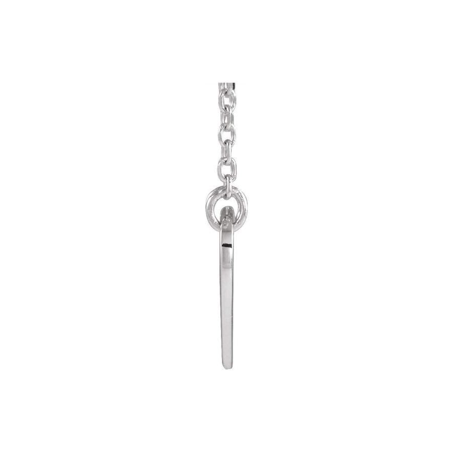 【並行輸入品】Diamond2Deal 14K White Gold Pierced Cross Heart Pendant 16 18" Nの画像
