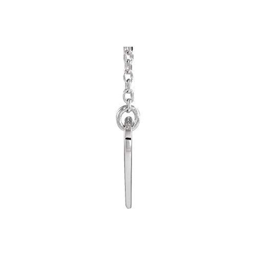 【並行輸入品】Diamond2Deal 14K White Gold Pierced Cross Heart Pendant 16 18" Nの画像