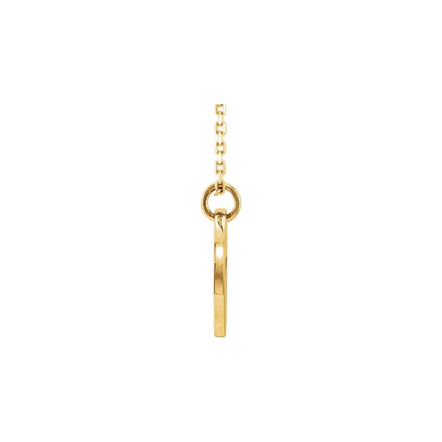【並行輸入品】Diamond2Deal 14k Yellow Gold Pierced Cross Pendant Disc 16 18" Nの画像