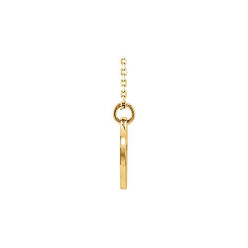【並行輸入品】Diamond2Deal 14k Yellow Gold Pierced Cross Pendant Disc 16 18" Nの画像