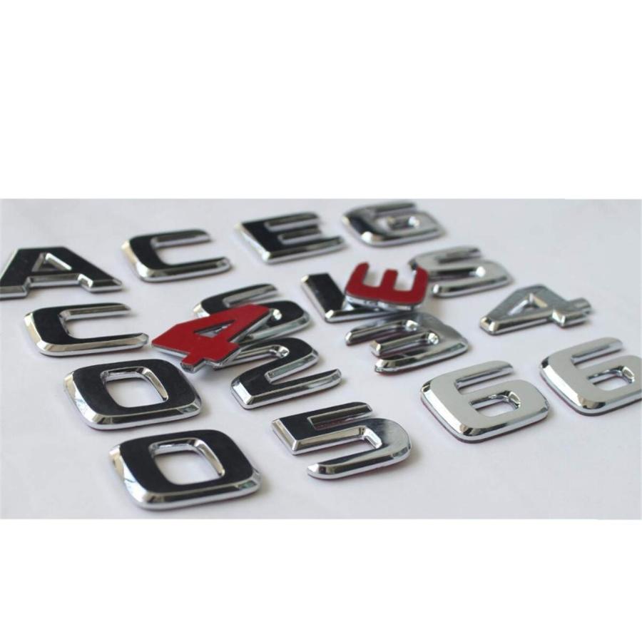 【並行輸入品】Flat Chrome ABS Rear Trunk Letters Badge Badges Emblem Emblems Sの画像