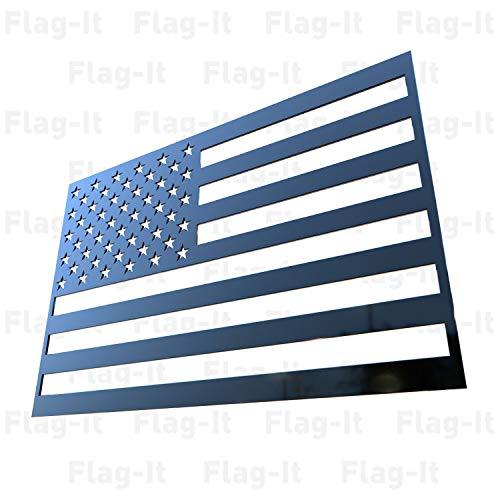 【並行輸入品】Flag It 車トラックエンブレム ステンレススチール ブラック USA ブラック 8008136 Flag It Car Trの画像