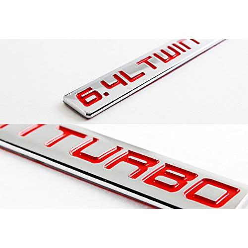 【並行輸入品】EPARTS 2 X Chrome Red Metal 6.4L Twin Turbo Auto Trunk Side Fendの画像