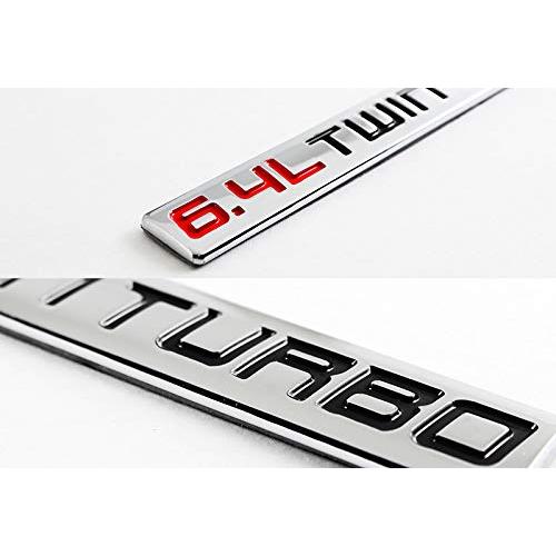 【並行輸入品】EPARTS 2 X Black Red Metal 6.4L Twin Turbo Auto Trunk Side Fendeの画像
