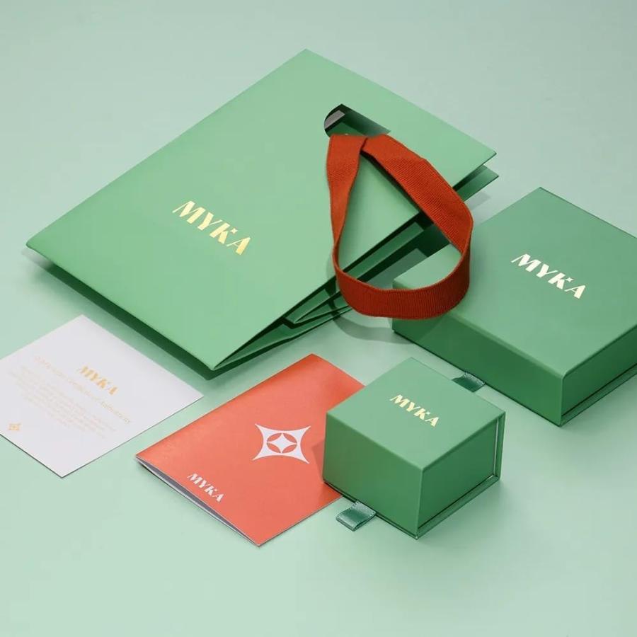 【並行輸入品】MYKA   ロシアンリングネームネックレス   スターリングシルバー ゴールド&ローズゴールドメッキ   5つのラウンドディスクの画像