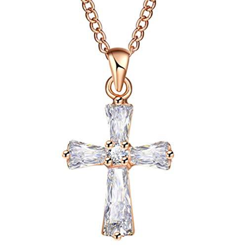 【並行輸入品】GOMYIE Cross Pendant Necklace Lady Crystal Cubic Zirconia Long N_1