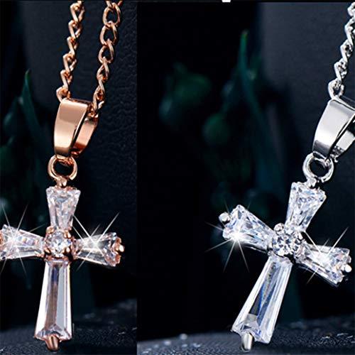 【並行輸入品】GOMYIE Cross Pendant Necklace Lady Crystal Cubic Zirconia Long N_4