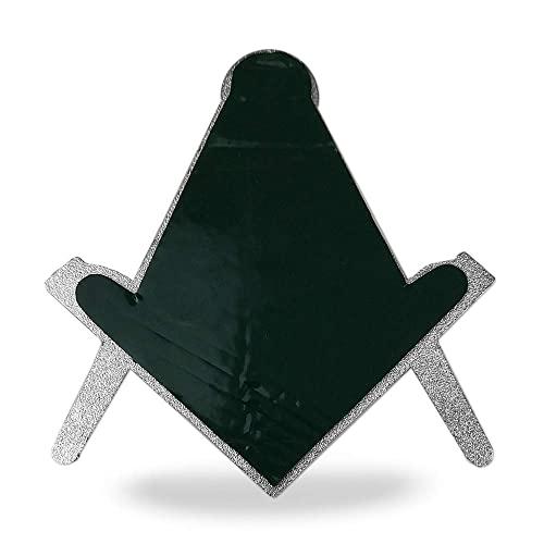 【並行輸入品】シンボリック スクエア\u0026コンパス メイソン カーエンブレム シルバー\u0026ブルー 自動デカール Symbolic Square \u0026 Cの画像