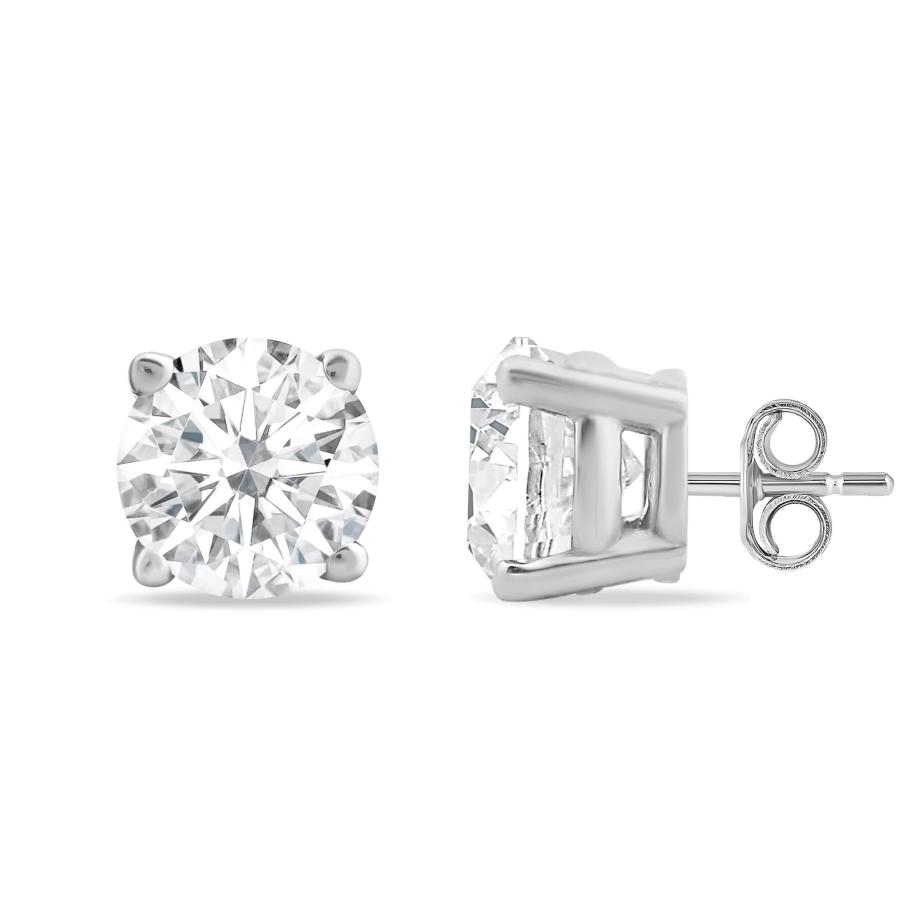 【並行輸入品】Jewelili 14K ホワイトゴールド 3/4カラット 天然ホワイトラウンドダイヤモンド スタッドピアス, 金属, ダイヤモンの画像
